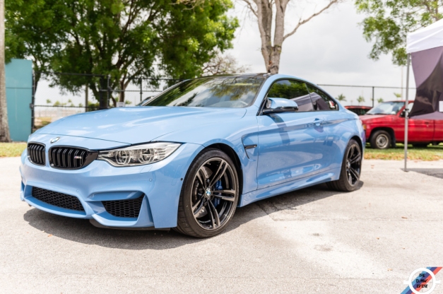 new blue m3 at bmw event